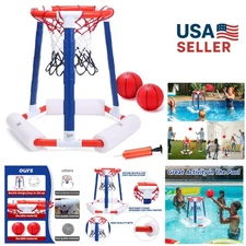 Compact Floating Basketball Hoop for Pool Play, Easy Assembly & Fun Outdoors