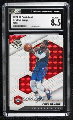 2020-21 Panini Mosaic White Mosaic Prizm 11/25 Paul George #75 04cw
