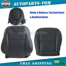 Driver Bottom & Top Seat Cover & Headrest Cover For 2010-2015 Chevy Camaro