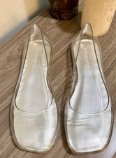 Jeffrey Campbell Clear Jelly Square Toe Flats...