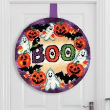 Herrschners  BOO Halloween Wreath Latch Hook Kit