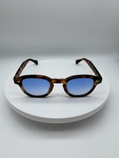 Moscot Style Tortoise Shell Blue Gradient Lenses Sunglasses Made In Italy