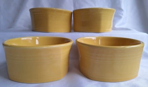Homer Laughlin Fiesta Ware Yellow Square Bottom Bowls 4 Pc.