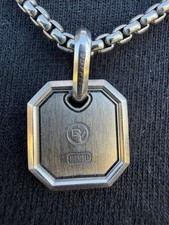 David Yurman 15 mm achteckiger Amulett-Anhänger Platin 2.150 $ Einzelhandel