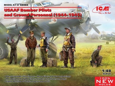 ICM 48088 USAAF Bomber Pilots & Ground Personnel 1944-45 1/48 Scale Figures