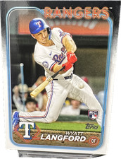 Wyatt Langford 2024 Topps #700b RC Rangers Image Variation