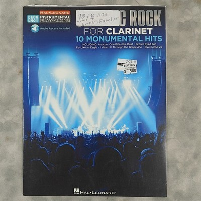 2013 Hal Leonard Classic Rock for Clarinet Easy Play Along Book Audio Tracks