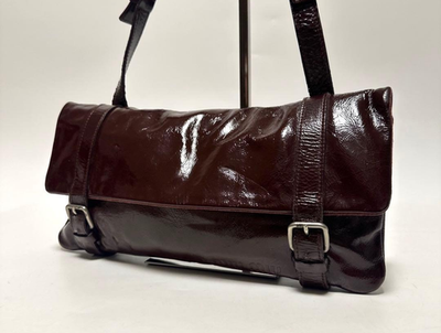 Miu Miu Patent Leather Shoulder Bag Burgundy Archive Y2K Vintage