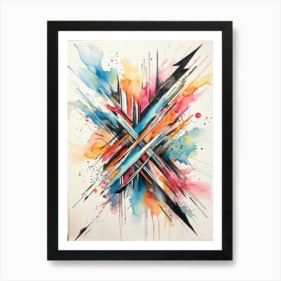 Abstraktes Design handgezeichnete Pfeile ein gerahmtes Wandbild Poster Leinwanddruck Bild
