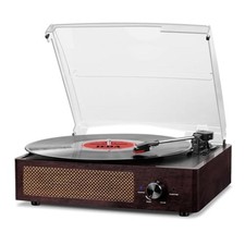 Vintage Bluetooth Vinyl Record Player Turntable with Built-in Speakers 3-Speed