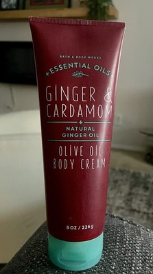 NEW Bath & Body Works GINGER & CARDAMOM Olive Oil Body Cream Essential Oils 8 OZ