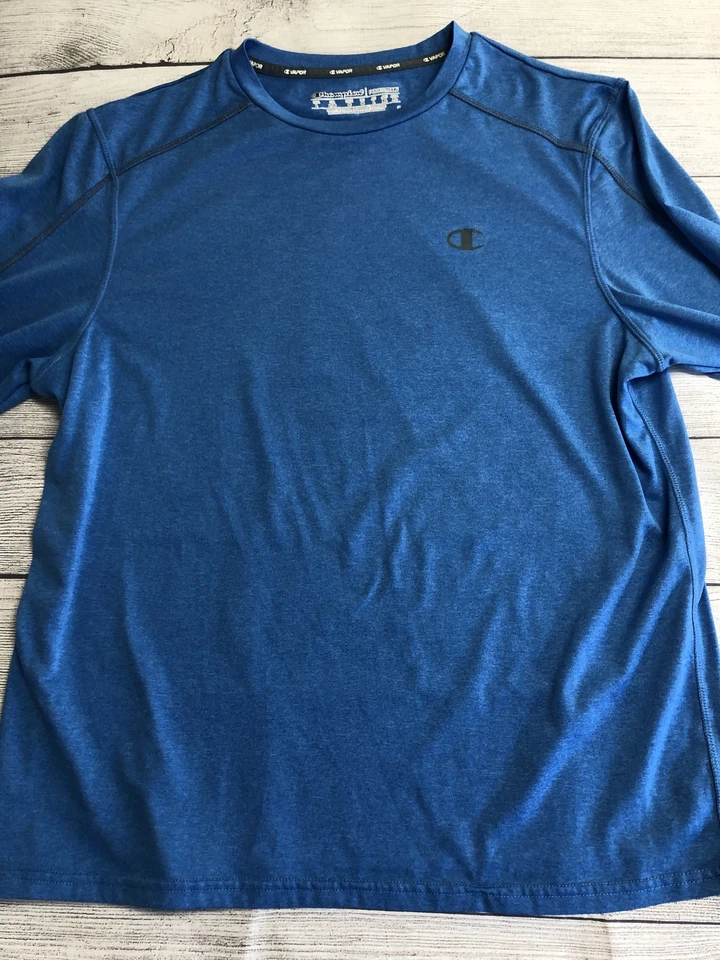 Camisa Champion Powertrain Vapor Para Hombre Grande Azul Atlética Manga Larga Rendimiento Foto 2 de 4