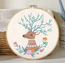 Embroidery Starter Kit for Beginners Adults: DIY Deer Cross Stitch Kit for Craft