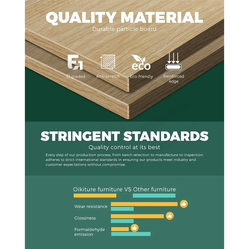 Oikiture Bedside Tables Set of 2 Side Table Storage Cabinet Nightstand Rattan - image 3 of 4