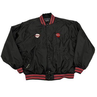 Holloway Varsity Jacke Herren XL schwarz Satin Bomber Baseball Stark County Rebels