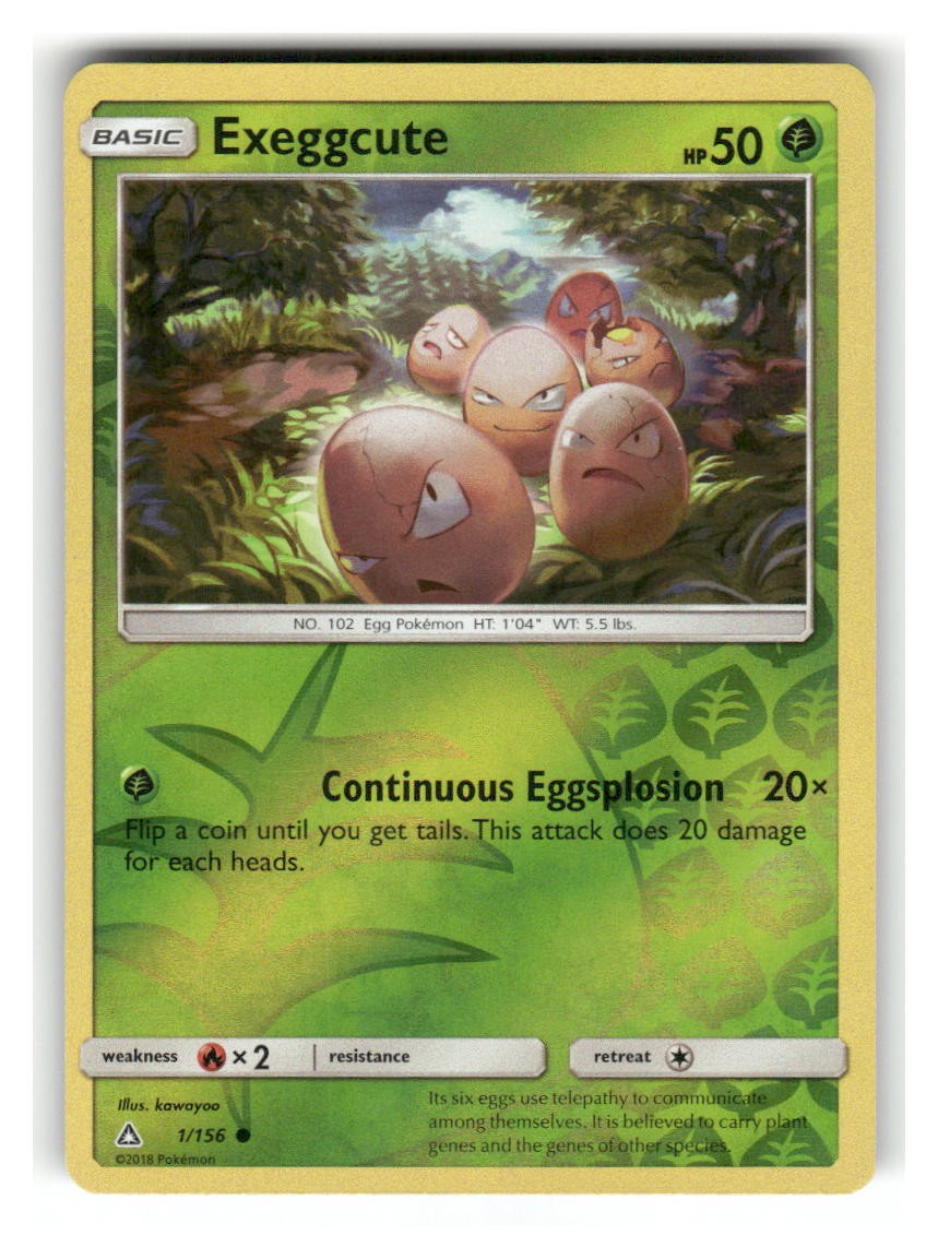 Exeggcute 1/156 Common Ultra Prism Pokemon Reverse Holo Lightly Played