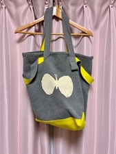 mina perhonen Butterfly Tote Bag Gray Cotton Polyester New