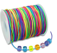 Colorful Elastic String, Total 100M, 1MM Stretchy Bracelet String Bead Cord for