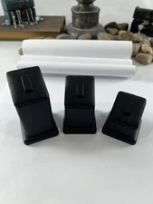 3pc Lot Black Leather Ring Tower Stand Jewelry Display