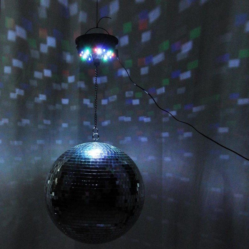 6 RPM Rotating Motor w/ 18 RGBW Light DJ Party For 6" 8" 12" Disco Mirror Ball
