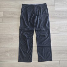 Eddie Bauer Pants Mens 38x32 Black Convertible Zip Off Hiking Zip Pocket