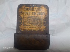 Vtg Dockash Stove Factory Match Safe Tin Advertising Scranton Lebanon PA Junger