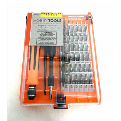 The Magnetic Screwdriver Set 46 PC Hard Orange Case Tweezers Pry Tool