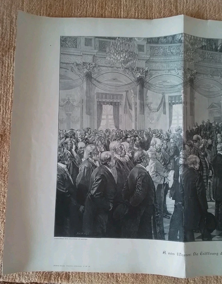 Eröffnung des deutschen Reichstages durch Kaiser Wilhelm 1888 ,Druck - Bild 2 von 4