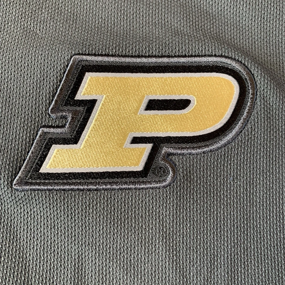 Nike Purdue Boilermakers Polo Shirt Mens Medium Gray Golf Dri-Fit Embroidered - Image 2 of 4