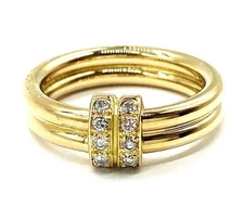 Vintage Chaumet Paris Diamond 18k Yellow Gold Ring US4.75
