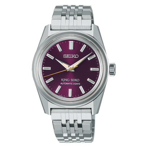 King Seiko KSK 36.1 MM Automatic SS Purple Dial Watch SPB461J1