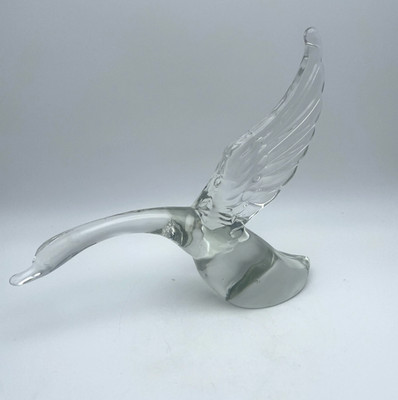 Vintage Heisey Glass Bird Goose w/ Wings Up Paperweight Crystal Figurine Ad9