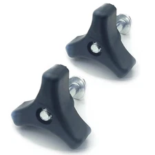 2 Pcs Lawn Mower Handle Knobs Nut Bolt with Triangular Handle Fastening Screw Se