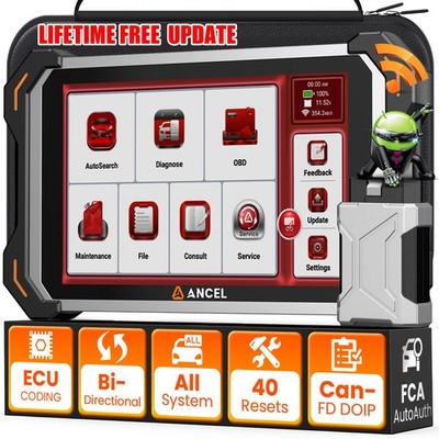ANCEL DS600BT All System Diagnostic Scanner TPMS Tool CANFD & DOIP Action Test