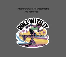 Rollerblade Sticker Waterproof Decal Retro Vintage Beach Skate Ocean Gift NEW