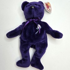 TY Beanie Baby Princess Bear. 1997 Purple Diana Princess of Wales Memorial Plush