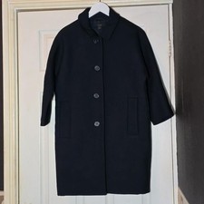 COS Navy Wool 3/4 sleeve knee Length Coat – Minimalist Classic – Size S