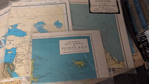 24 Vintage 1950es-1970-es Wall Maps New/Used by Board of Education ...