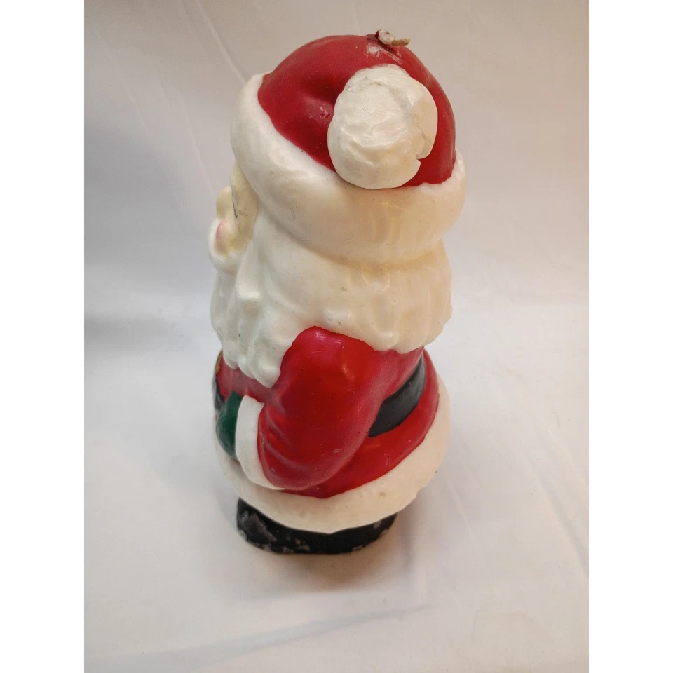 Estatuilla vintage de decoración del hogar de vacaciones de Navidad festiva vela de Papá Noel Foto 4 de 4
