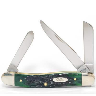 CASE XX KNIVES MEDIUM STOCKMAN GREEN KENTUCKY BLUEGRASS BONE