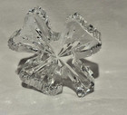 Authentic Waterford Clear Crystal 3-Leaf Clover Paperweight (Signed) — photo 3