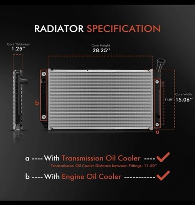 Radiator w/ Trans. Oil Cooler Chevrolet Lumina Buick Olds Pontiac Automatic 91