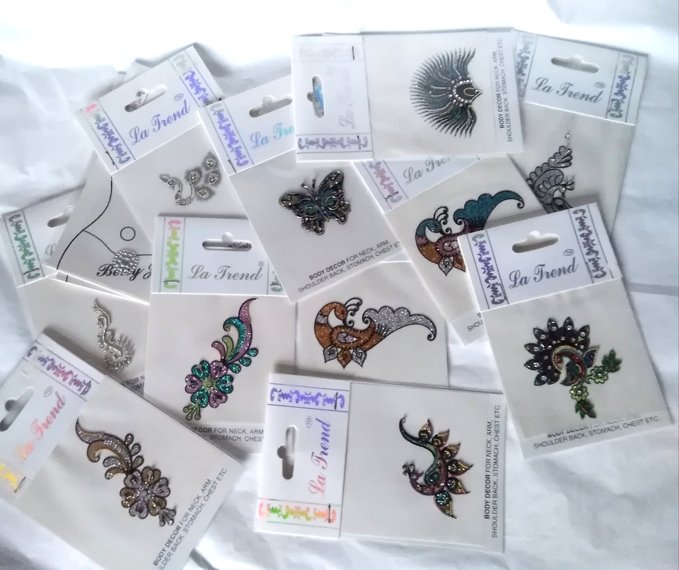 Body Art stickers x 13 assorted designs, Body Art stickers for Parties ...