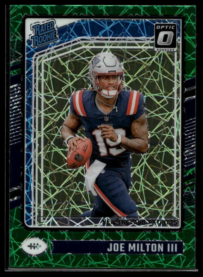 2024 Donruss Optic #255 Joe Milton III Green Velocity Rated Rookie