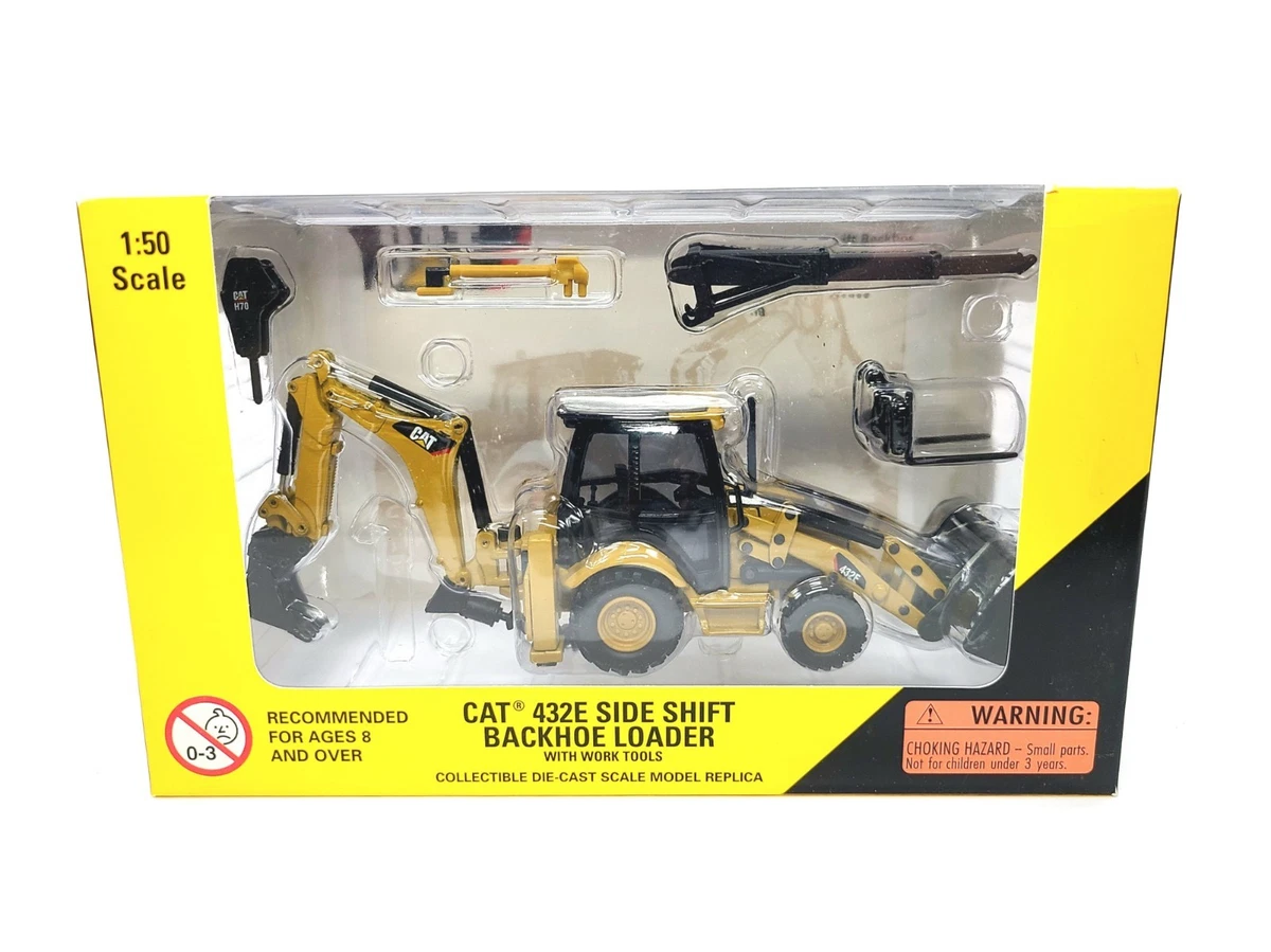 WSIマック8×4 ローボーイトレ3×3×3 CATスクレイパー 1/50 Caterpillar Cat 432E Side Shift Backhoe Loader - Norscot 1:50