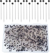 Sunenlyst Sewing Pins, 500 Pcs Straight Pins Ball Glass Head Pin with Black 