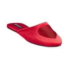 INC International Concepts Women's MD 7-8 Mesh-Heart Slippers Risky Red