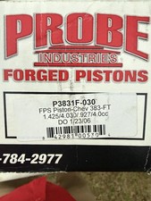 Probe Industries 12337 Srs Pistons - Chevy 383 Flat Top -4.0cc