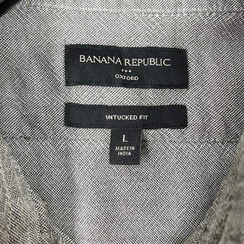 Banana Republic Oxford Untucked Fit Shirt L Everyday Preppy Lounge Soft Wash - Picture 3 of 9