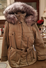 Rodeo Winterjacke dick wattiert gesteppt mit Regenkapuze silberfarben  44 warm